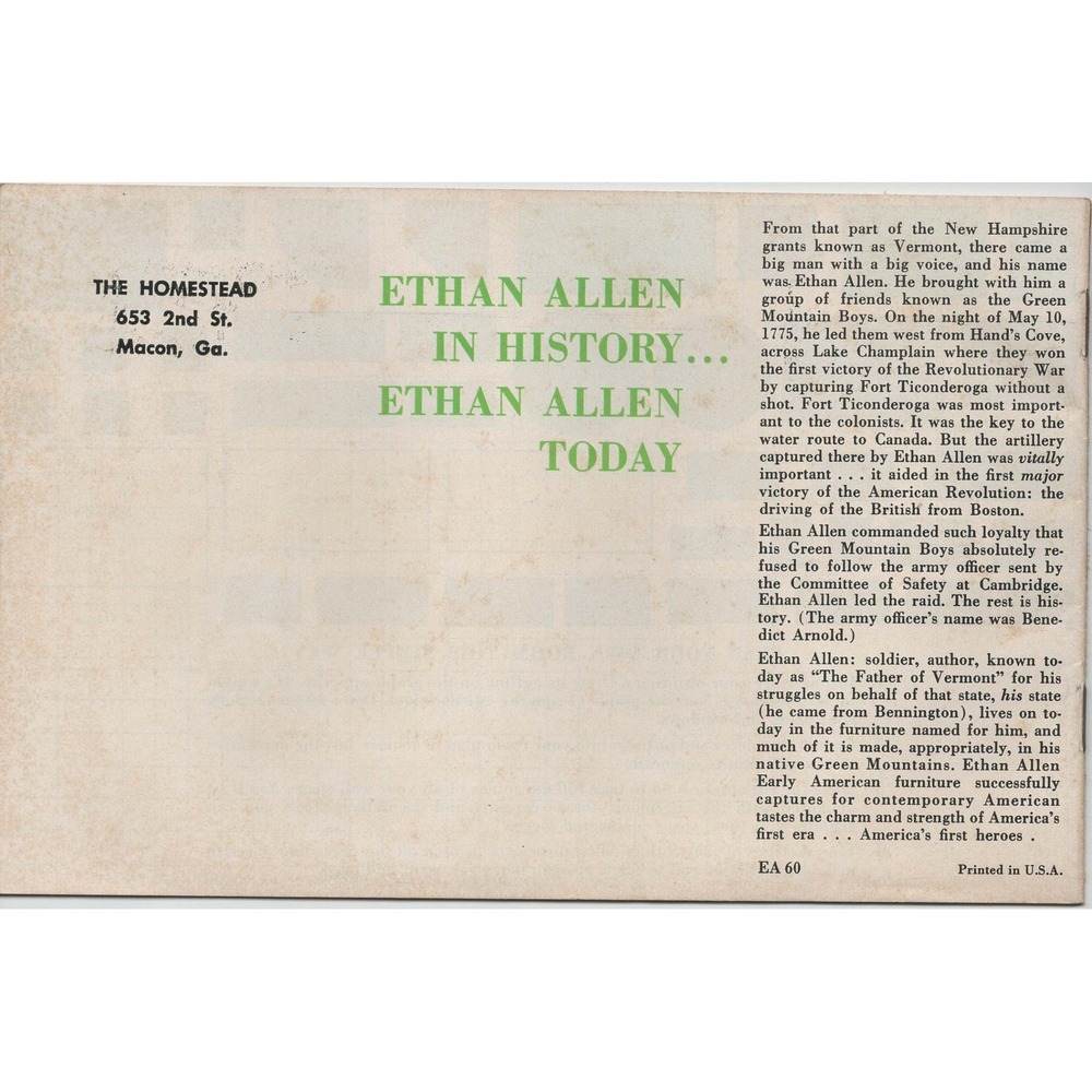 Vintage Ethan Allen Home Planning Ideas Early American Furniture Booklet EA 60 - Picture 2 of 2